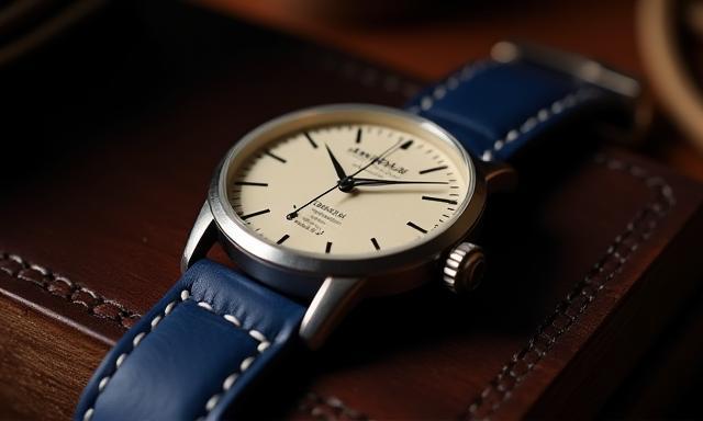Classic Dutch watch face with deep blue strap