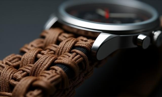 Close up of unique woven strap AmsterWatch